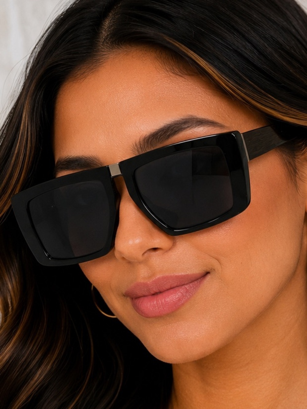 Women's Black Oversized Square Sunglasses - Stylish UV Protection
